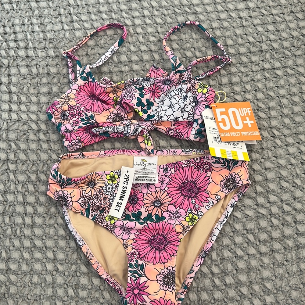 Shade Critters Bow Front Bikini in Floral Pink